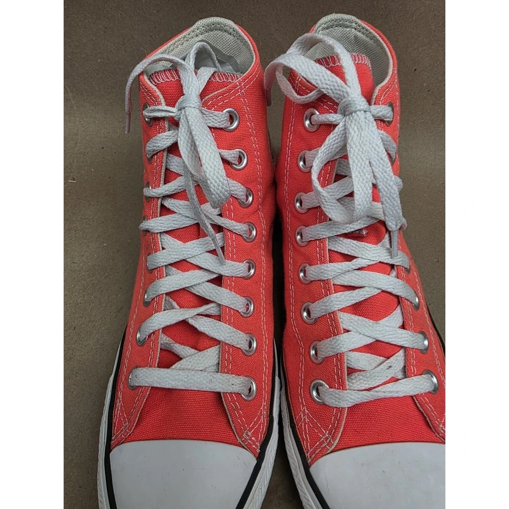 Converse Chuck Taylor All Star Hi Neon Orange Sneakers Mens 6.5 Womens 8.5